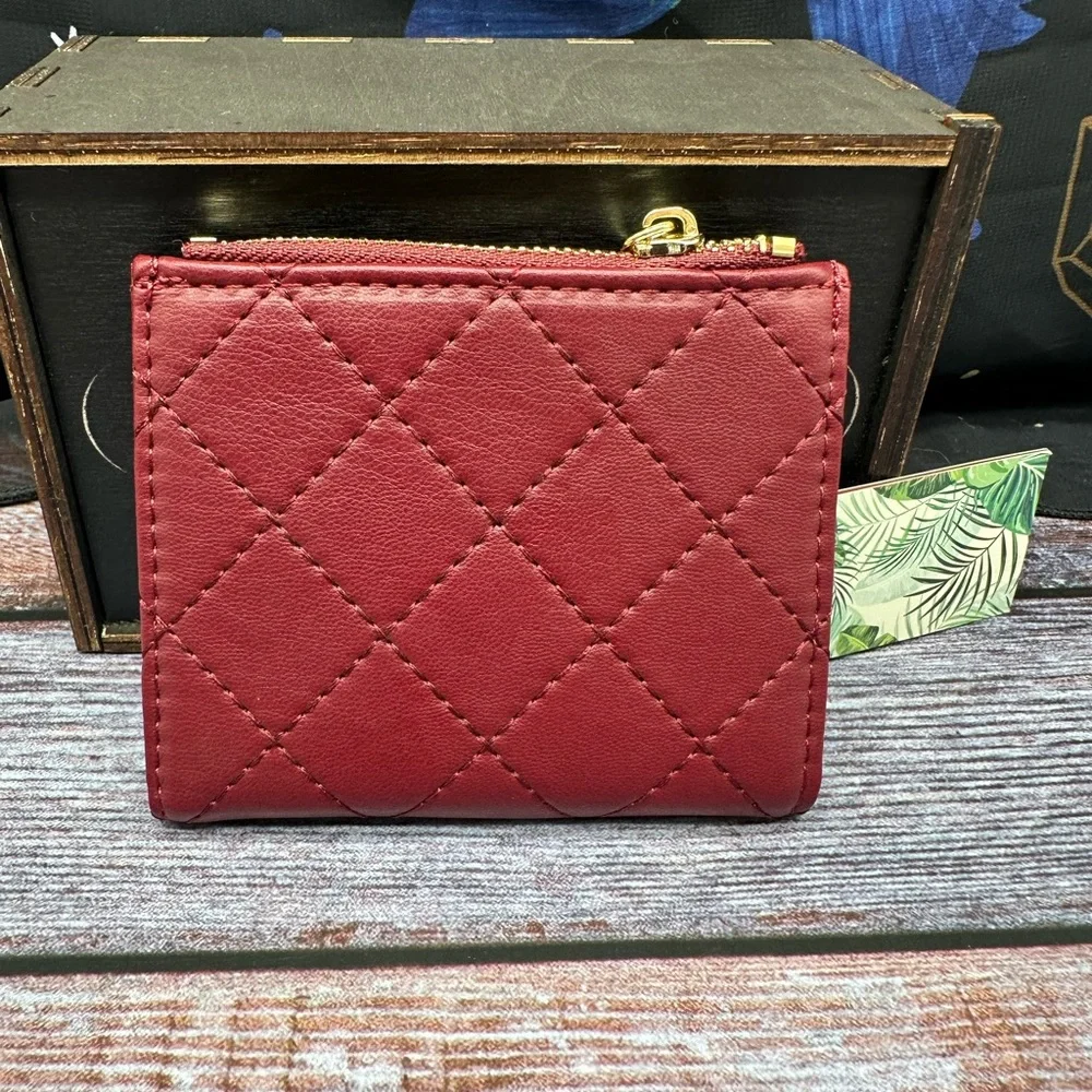 BADGLEY MISCHKA | Card Holder Coin Purse Wallet Burgundy Red NWT